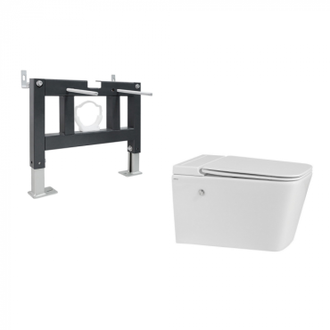 Комплект Abber AC1202P-AC0101P (подвесной унитаз Rechteck AC1202P с инсталляцией AC0101P)