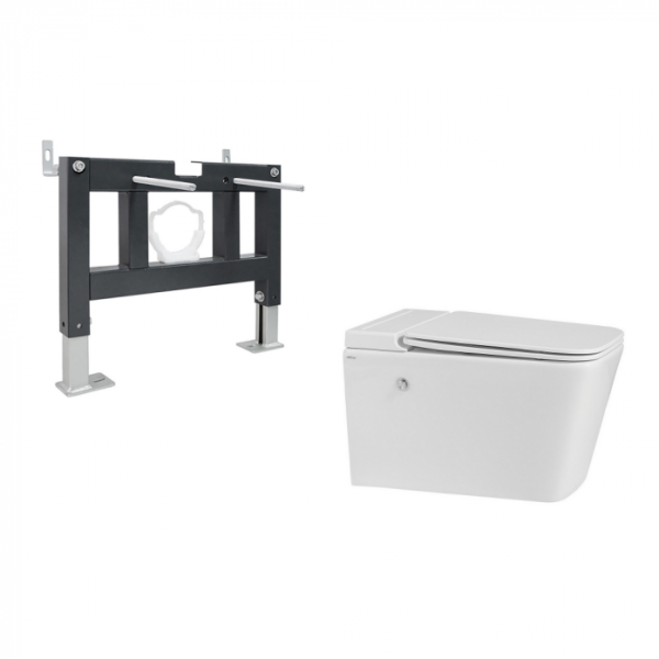 Комплект Abber AC1202P-AC0101P (подвесной унитаз Rechteck AC1202P с инсталляцией AC0101P)