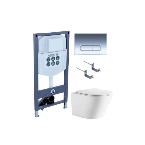 Комплект AQUATEK SET AQUATEK ЛИБЕРТИ-016 INS-23 (рама INS-0000023+крепёж KKI-0000002+клавиша KDI-0000016+унитаз Либерти AQ1999T-00 с сиденьем)