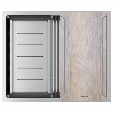 Кухонная мойка Paulmark Мойка нерж. сталь NEXT-MULTI SINK 54-L UNI, PM785445-L-BS, брашированная сталь, 540х450мм, Paulmark