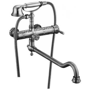 Смеситель для ванны ZorG Antic 101WDN-SL серебро