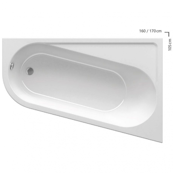 Ванна акриловая Ravak Chrome CA41000000 170х105 R белая