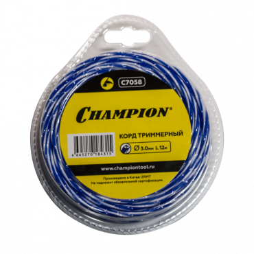 Корд триммерный Champion Sky-cutter 3.0мм* 12м (витой квадрат) C7058 Корд триммерный Champion Sky-cutter 3.0мм* 12м (витой квадрат) C7058