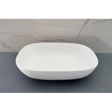 Раковина накладная Abber Stein AS2637 белая матовая