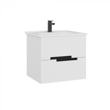 Тумба с раковиной ORKA Lodi 65 белый, черный 5005882