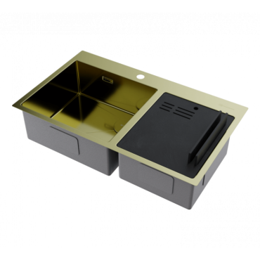 Мойка Omoikiri Akisame 86-2-LG Side светлое золото 4997048