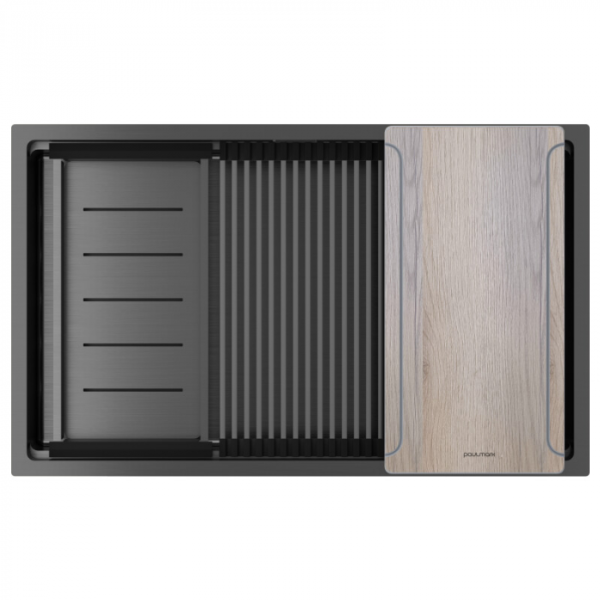 Мойка Paulmark NEXT-MULTI SINK 74 UNI PM787445-GM вороненая сталь