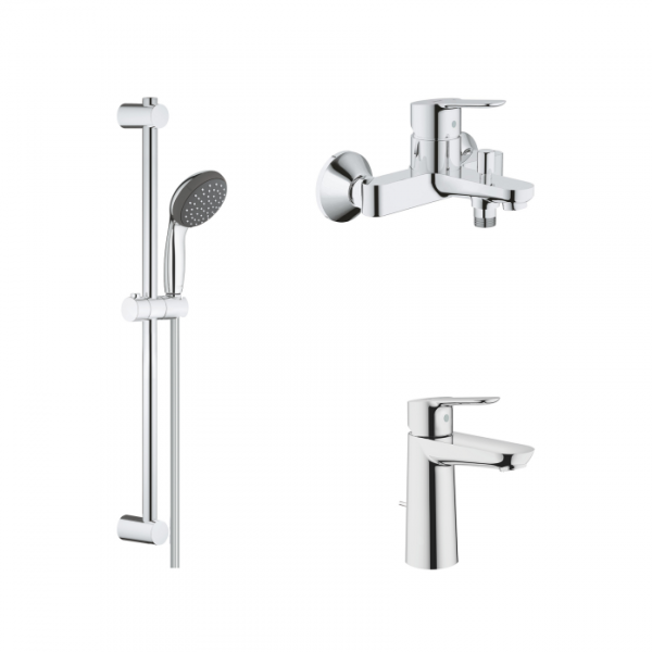 Комплект смесителей для раковины и ванны с душевым гарнитуром GROHE 120210 хром