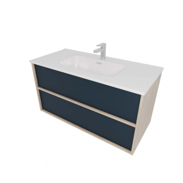 Тумба с раковиной AQUATEK Либра 100 AQ66100-DO-MG серый матовый/дуб давос