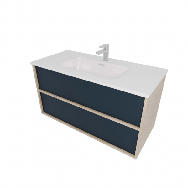 Тумба с раковиной AQUATEK Либра 100 AQ66100-DO-MG серый матовый/дуб давос