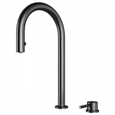 Смеситель для кухни Paulmark ESTETICA Es218006-GM вороненая сталь