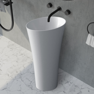 Раковина отдельностоящая Abber Stein AS2509-H белая матовая