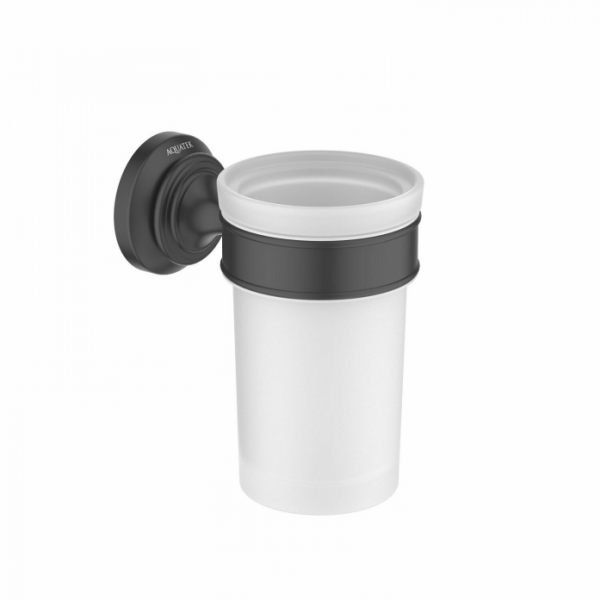 Стакан с держателем AQUATEK Классик AQ4527MB матовый черный