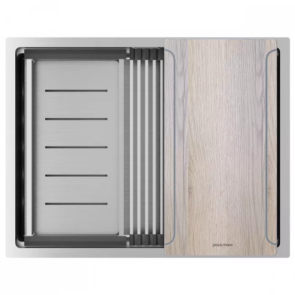 Кухонная мойка Paulmark Мойка нерж. сталь NEXT-MULTI SINK 58-L UNI, PM785845-L-BS, брашированная сталь, 580х450мм, Paulmark