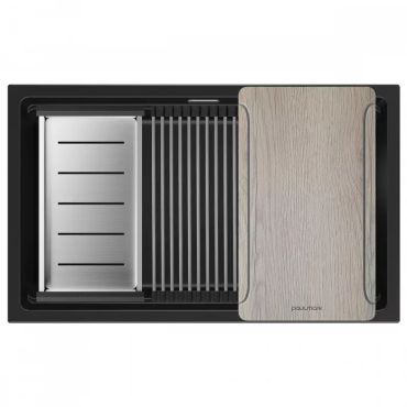Кухонная мойка Paulmark Мойка LUMI-MULTI SINK 74 UNI, IT-GRANIT, LU-MULTI 74-BLM, черный, 740х450, Paulmark Кухонная мойка Paulmark Мойка LUMI-MULTI SINK 74 UNI, IT-GRANIT, LU-MULTI 74-BLM, черный, 740х450, Paulmark