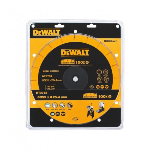 Диск алмазный сегментный (355х25.4х3.5 мм) для сухого реза по металлу DeWalt DeWalt DT 3752