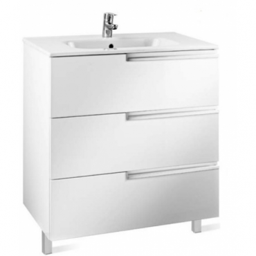 Тумба под умывальник напольная Roca Victoria Nord Ice Edition 80 ZRU9302835 белый глянец