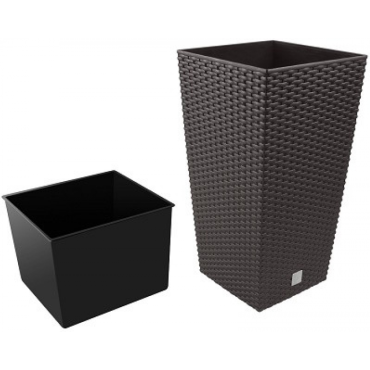 Кашпо для цветов Prosperplast RATO SQUARE DRTS300-440U венге 2 предмета 14 и 35л