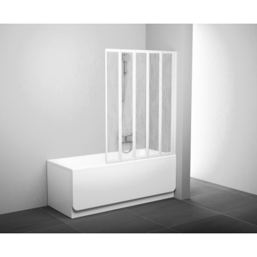 Шторка для ванны Ravak Supernova VS5-113,5 белая+рейн 794E010041