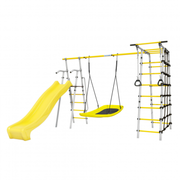 Дачный комплекс Romana Богатырь Плюс 2 MAX + ЛОДКА качели 103.12.07 серый/жёлтый СГ000006154