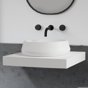 Раковина накладная Abber Stein AS2605 белая матовая Раковина накладная Abber Stein AS2605 белая матовая