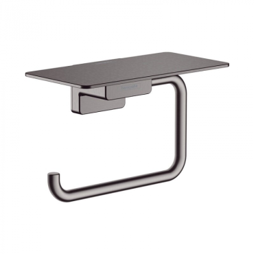 Держатель туалетной бумаги с полкой Hansgrohe AddStoris 41772340 шлифованный черный хром