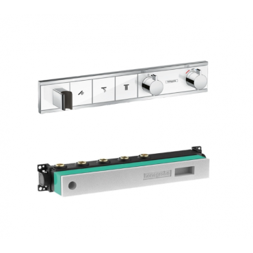 Термостат для душа Hansgrohe RainSelect 15356400S (15356400+15311180) белый/хром