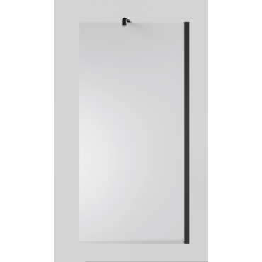 Шторка для ванны Timo TC-70/03F-8 в узком профиле черный 1400*700 стекло матовое T17
