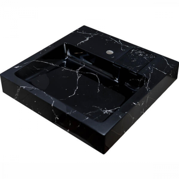 Раковина над стиральной машиной Stella Polar Солярис 60х60 SP-00001404 черный мрамор