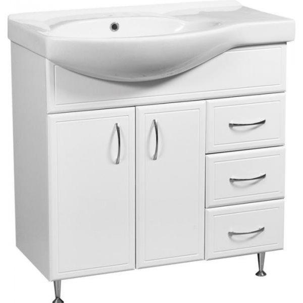 Тумба под раковину Stella Polar Концепт 80 правая SP-00000130 белый