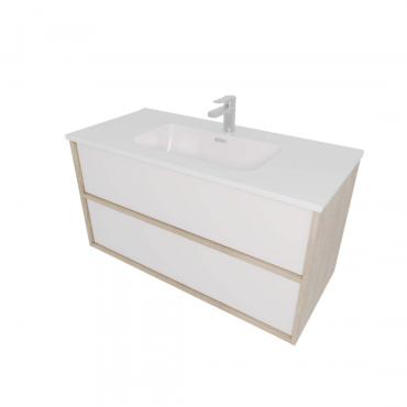 Тумба с раковиной AQUATEK Либра 100 AQ66100-DO-MW белый матовый/дуб давос