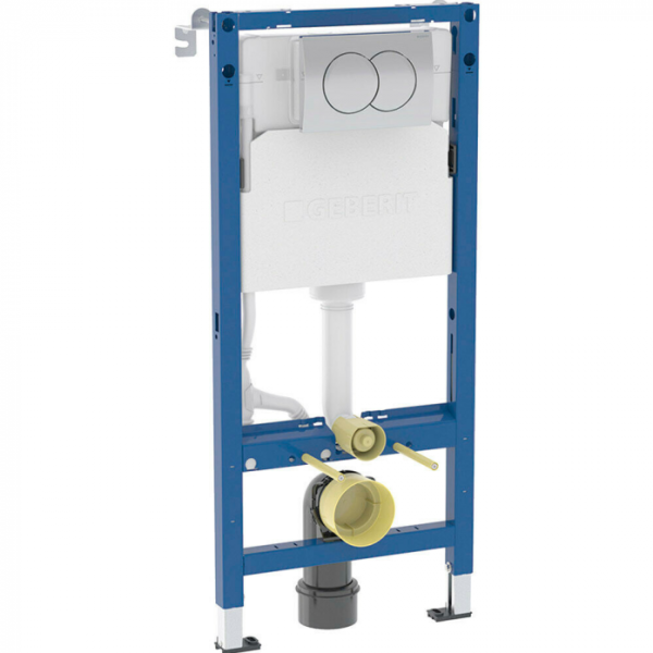 Инсталляция для подвесного унитаза Geberit Duofix 458.149.21.2 со смывным бачком Delta и клавишей смыва Delta01 хром глянцевый