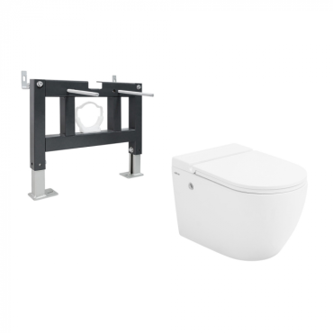 Комплект Abber AC1108P-AC0101P (подвесной унитаз Bequem AC1108P белый с инсталляцией AC0101P)