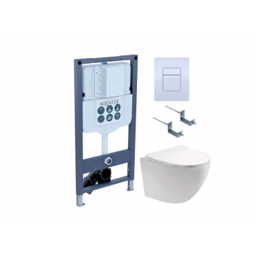 Комплект AQUATEK SET AQUATEK ЕВРОПА-INSP02 4в1 (рама INSP-0000002+крепёж KKI-0000002+панель смыва PNN-0000001+унитаз AQ1900T-00 с сиденьем)