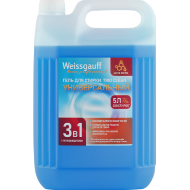 Гель для стирки Weissgauff Trio Clean 3в1 универсальный 5 л 440217 Гель для стирки Weissgauff Trio Clean 3в1 универсальный 5 л 440217