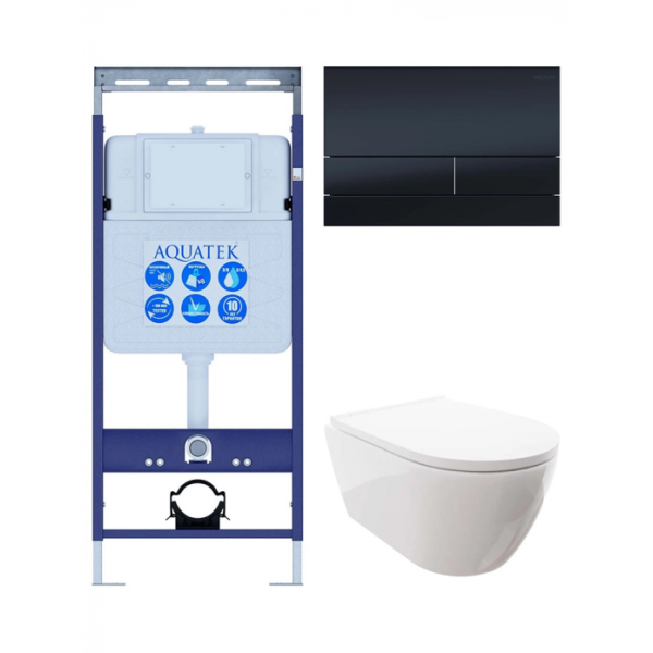 Комплект AQUATEK SET AQUATEK ПОЛАРИС-055 (рама INS-0000010+унитаз Поларис AQ0700-00 с сиденьем+панель смыва KDI-0000055)