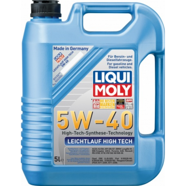 Масло моторное LIQUI MOLY Leichtlauf High Tech 5w40 (5л) Синтетика 3864/8029