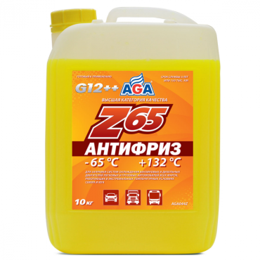 Антифриз AGA Z-65 готовый -65C желтый 10 кг AGA044Z