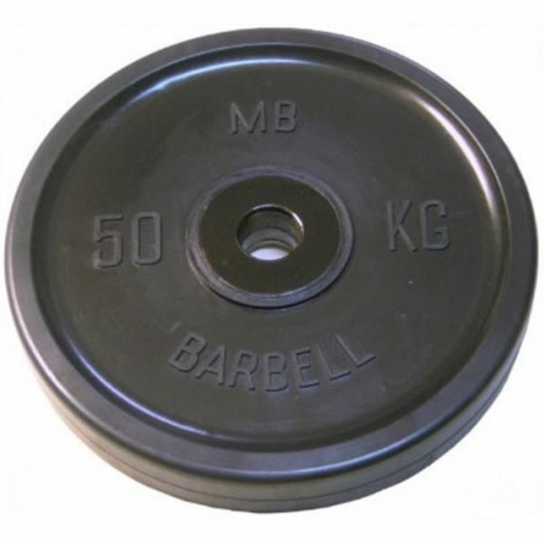 Диск олимпийский MB Barbell Диск олимпийский d 51 мм чёрный 50,0 кг