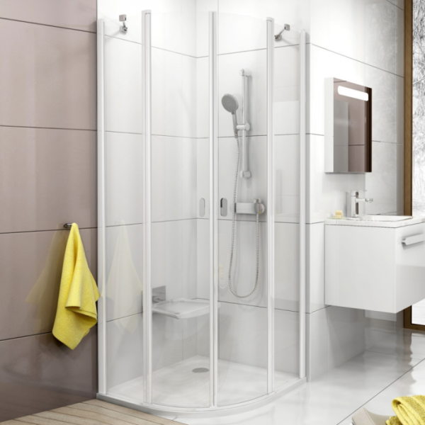 Душевой уголок Ravak Chrome CSKK4 80x80 см 3Q140100Z1 (белый профиль/прозрачное стекло)