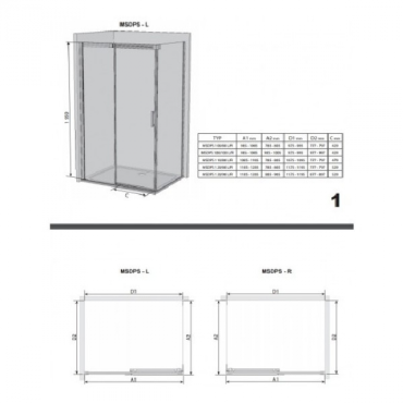 Душевая дверь Ravak Matrix MSDPS-100/100 см R 0WPAAC00Z1 (блестящий профиль/прозрачное стекло)