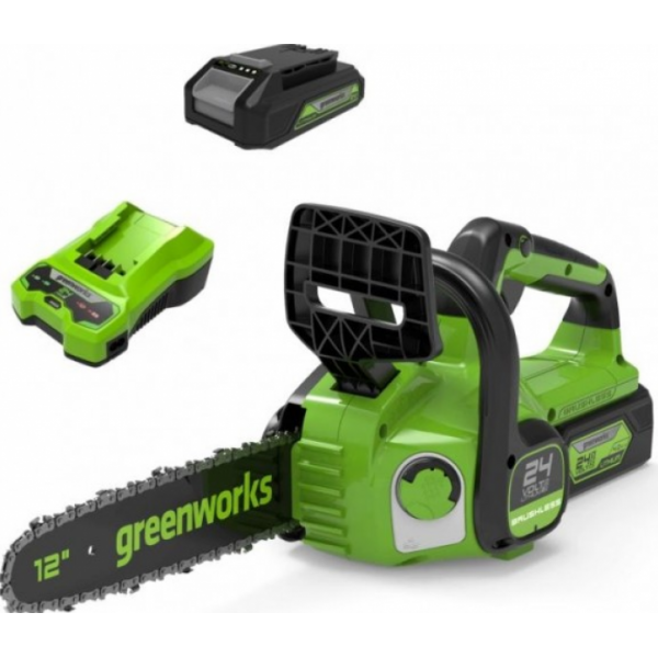 Пила цепная аккумуляторная GreenWorks GD24CS30K2 2007007UA