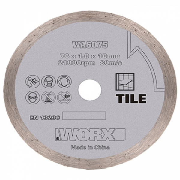 Алмазный пильный диск WORX WA6075 76х1,6х10 мм