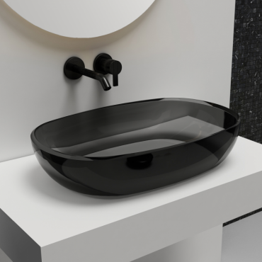 Раковина накладная прозрачная Abber Kristall AT2805Onyx