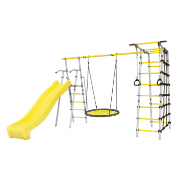 Дачный комплекс Romana Богатырь Плюс 2 MAX + Качели ГНЕЗДО-СЕТКА 100 см 103.12.07 серый/жёлтый СГ000006159 Дачный комплекс Romana Богатырь Плюс 2 MAX + Качели ГНЕЗДО-СЕТКА 100 см 103.12.07 серый/жёлтый СГ000006159