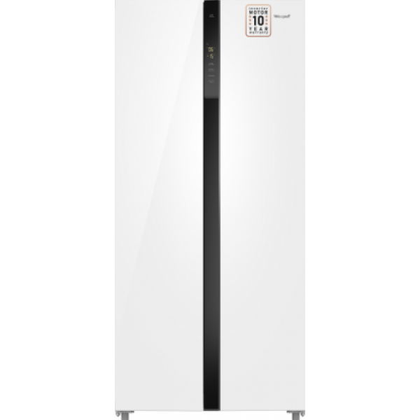 Холодильник Weissgauff WSBS 500 Inverter NoFrost White Glass