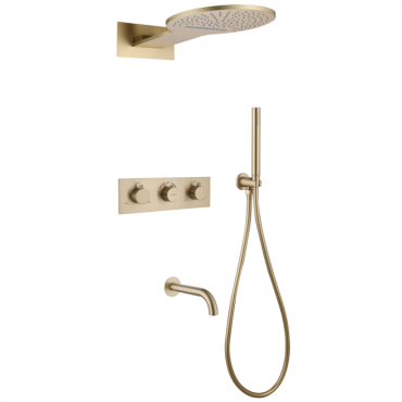 Душевая система Abber Wasser Kreis AF8150G золото матовое