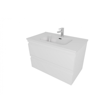 Тумба с раковиной AQUATEK Вега AQ77080-MW белый матовый
