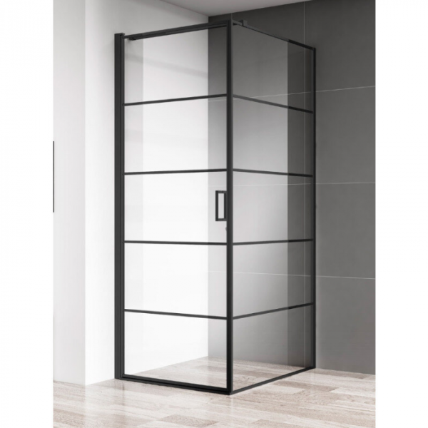 Душевой уголок AQUAME AQM5215-RH-9 900х900х1950 прозрачное/матовый черный