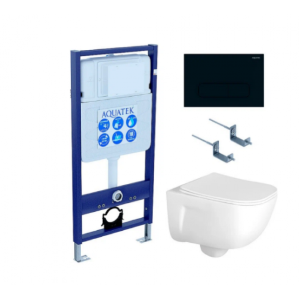 Комплект AQUATEK SET AQUATEK ДИВА-017 4в1 (рама Standard INS-0000012+крепеж KKI-0000002+клавиша KDI-0000017+унитаз Дива AQ2012-00 с сиденьем)